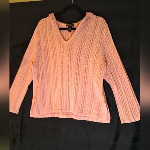 Pink hooded sweater lane bryant 18/20